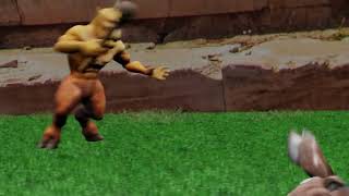 Cyclops Fighting Minotaur Blender Animation [upl. by Klapp]