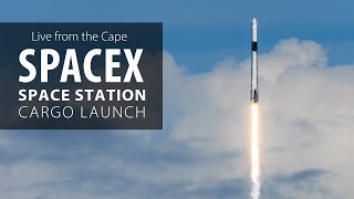 Live SpaceX Falcon 9 rocket launches NASA space station cargo – plus booster landing at Cape [upl. by Lahsiv]