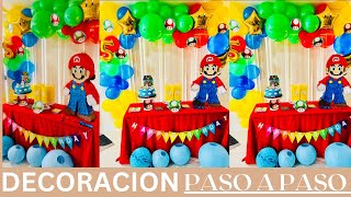 DECORACION FIESTA DE MARIO BROS PASO A PASO  IDEAS DE FIESTA PARA NIÑO  CATHY TIPS [upl. by Yardley]