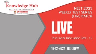 Weekly Test Series for LTM NEET 2025  Test15 Chemistry Paper Discussion  Exclusive [upl. by Anier]