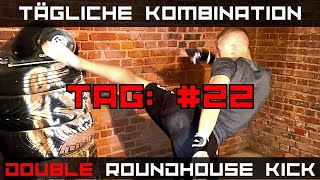 DOUBLE ROUNDHOUSE Kick Kickboxen MMA  DAILY COMBO 22 [upl. by Corney]