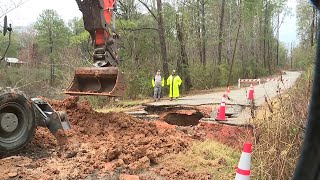 Dam drama Beaver’s aquatic antics wash out Livingston neighborhood road prompting shelter in p [upl. by Llovera756]