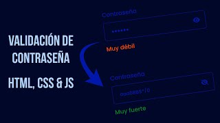 Cómo hacer PASO A PASO una VALIDACION de CONTRASEÑA con JAVASCRIPT Password Validation [upl. by Portie]