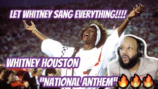 FIRST TIME HEARING  WHITNEY HOUSTON  quotNATIONAL ANTHEMquot  STAR SPANGLED BANNER 4K REMASTERED [upl. by Odlanyer]