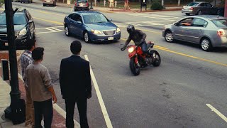 Finch driving a Ducati Hypermotard  American Pie el reencuentro 2012 HD Scene latino [upl. by Akcebar]