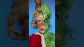 Half The Grinch Half Cindy Lou Who halfandhalf christmasmakeup thegrinchmakeup [upl. by Gabor]