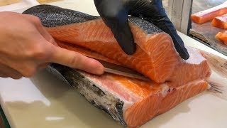 Salmon Cutting Skills 鮭魚切割技能  How to Cut a Salmon for Sashimi [upl. by Sterrett131]