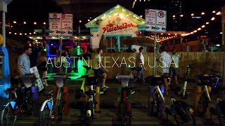 Walking at night in Rainey Street Austin Texas USA  4K [upl. by Elleryt323]