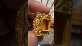 Green stone gold ring work in progress goldwork gold jewellery tranding vairal [upl. by Fronnia]