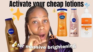 How I turned my Cheap Lotions to massively Brightening Lotions  Nivea Vaseline Face Facts [upl. by Neelyahs]