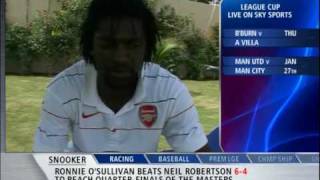 SkySportsNews  Adebayor Post ACN GunAttack Interview  12012010 [upl. by Llednahc]