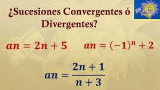 SUCESIONES MATEMÁTICAS Cómo saber si una SUCESIÓN es DIVERGENTE ó CONVERGENTE  Juliana la Profe [upl. by Dyana]