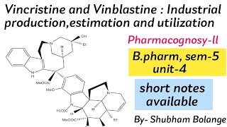 Vincristine and Vinblastine  Industrial production estimation and utilization ll pharmacognosyll [upl. by Delle]