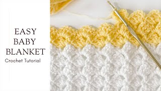 Easy Beginner Crochet Baby Blanket Video Tutorial [upl. by Brodench34]