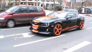 Striped Chevrolet Camaro Accelerating at Berlin Schlosstraße [upl. by Aianat18]