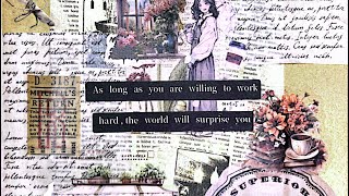 ASMR Vintage Scrapbook Ideas  scrapbooking asmr journal journal ingscrapbooking l [upl. by Ellingston]