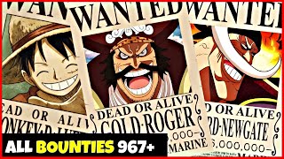 All Bounties Updated To Chapter 967 in ONE PIECE [upl. by Myranda34]