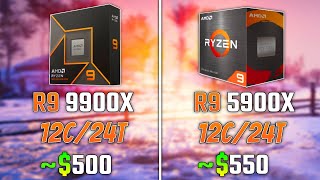 AMD RYZEN 9 9900X vs RYZEN 9 5900X  Test in 6 Games [upl. by Gati]