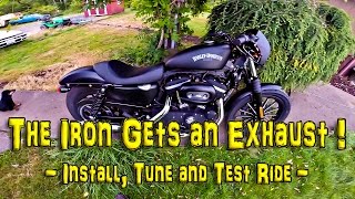 The Iron Gets an Exhaust  Install Tune amp Test  Iron 883  TechTalk [upl. by Anirrok339]