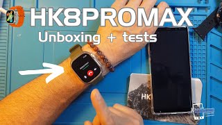 HK8 PRO MAX Amoled Unboxing  Tests  Review  Déballage  Rezension  Revisión  拆箱  测试  评论 [upl. by Bright782]