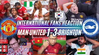 FANS REACTION FROM AROUND THE WORLD TO MAN UNITED 13 BRIGHTON  FANS CHANNELS [upl. by Kaasi]