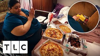 633 Lb Woman Reveals Her Food Hiding Spots  My 600Lb Life [upl. by Anihta]