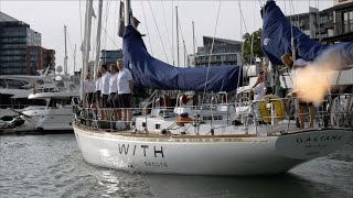 Tapio Lehtinen FIN and his Galiana WithSecure crew arrive in Southampton [upl. by Schweiker]