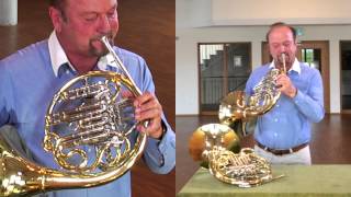 Waldhorn Nützliche Horn Modelle  Kombination mit Hoch Es HHorn  Engelbert Schmid Horns [upl. by Sauls420]