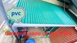 DIY how to make gutters with pvc pipes  BHKDIY At Home diy pvc tips [upl. by Atsirk]