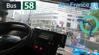 Bus 58 RATP  Paris  PontNeuf  Quai des Grands Augustins  Vanves Lycée Michelet  4K [upl. by Ainnos]