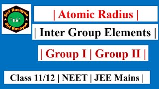 Atomic Radius  Inter Group Elements [upl. by Nuawtna557]