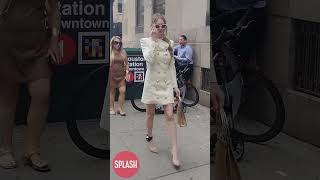 Anna Sorokin Arrives At Immigration Court In A White Dress And Her Ankle Tag In New York City [upl. by Inahc717]