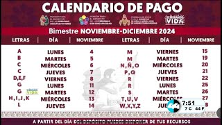 🚨💰 Pensión Bienestar Calendario OFICIAL de pago noviembrediciembre 2024 [upl. by Sirraf]