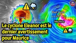 avertissement concernant le cyclone Eleanor à Mauricedernière mise à jourmétéo du 22 février [upl. by Sherborn72]