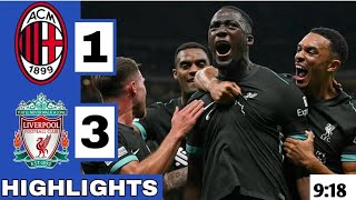 AC Milan vs Liverpool 13 Extended HIGHLIGHTS  UEFA Champions League 👉 efootball game play 2024 [upl. by Kcinomod]