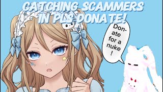 Catching scammers in Please donate scammer plsdonate roblox exposing [upl. by Nevada]