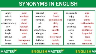 Learn 150 Common Synonyms Words in English to Improve your Vocabulary [upl. by Ingamar]