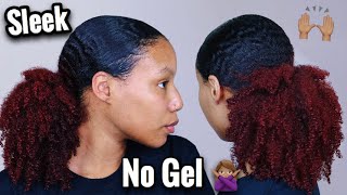 NO GEL SLEEK LOW PONYTAIL ON TYPE 4 NATURAL HAIR  I Cant Believe This Worked 😳 [upl. by Bean]