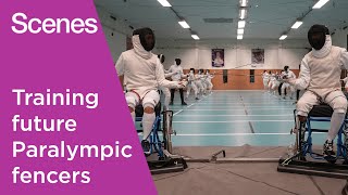 Watch How a fencing club trains future Paralympians in France  Scenes [upl. by Refinnaj]