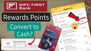 Credit Card Rewards Points Convert to Cash  idfc credit card reward points redeem in hindi 🔥 [upl. by Sorci]