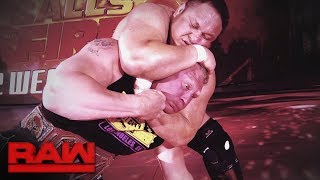 Relive the brutal history between Brock Lesnar and Samoa Joe Raw July 3 2017 [upl. by Shivers]