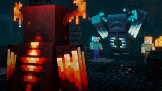 Warden vs Lava Warden  Alex and Steve Life Minecraft animation [upl. by Nosneb21]