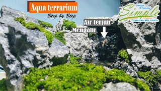 Nano paludarium low budget dengan air terjun mengalir  Aqua terrarium 10 [upl. by Patnode346]