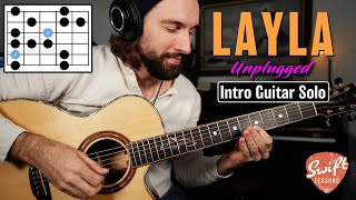 Eric Clapton quotLaylaquot Unplugged  Intro Solo Guitar Lesson [upl. by Brubaker]