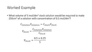 A Level Chemistry Dilution Calculations Worked Example [upl. by O'Hara]