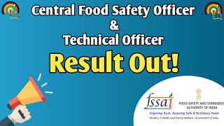 CFSO amp Technical Officer Result  FSSAI Result 2022  Central FSO Cutoff  CFSO 2022 [upl. by Oiziruam]