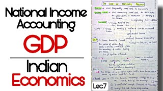 GDP  National Income Accounting  Indian Economy  Lec7  handwritten notes  An Aspirant [upl. by Tugman]