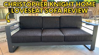 Review Christopher Knight Home Cape Coral Outdoor Loveseat Sofa with Tray [upl. by Elboa]