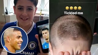 Dad pranks Kid with the wrong Ronaldo haircut after asking for Cristiano’s style 😂🤣 [upl. by Anihs]