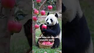 Panda helps old lady sell unsalable apples panda shorts ytshorts [upl. by Bethesde]